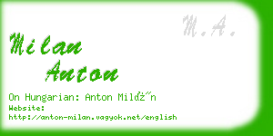 milan anton business card
